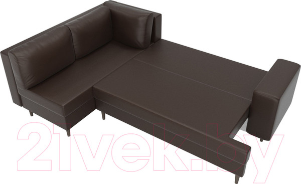 Изображение товара Диван угловой Лига Диванов Сильвана 198 левый (экокожа коричневый)