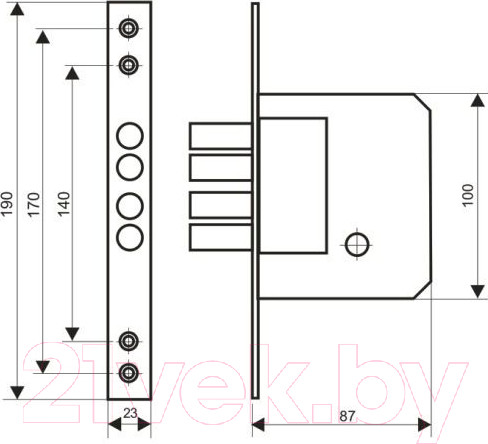 Изображение товара Замок врезной Аллюр 189-4 / 1090 (латунь)