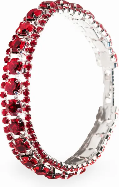 Изображение товара Браслет Queen Fair Северное сияние. Змейка / 4695068 (красный/серебристый)