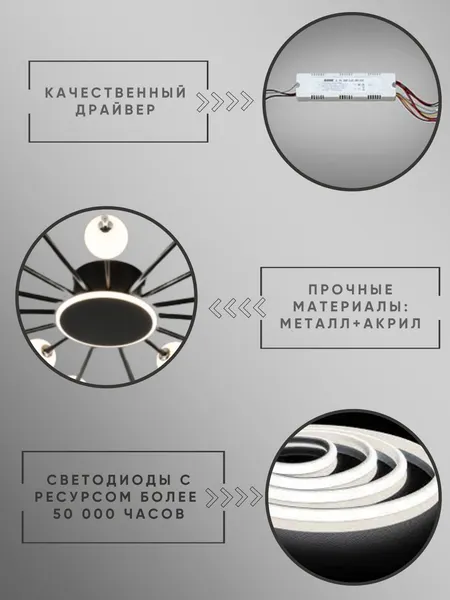 Изображение товара Люстра Aitin-Pro H77117/15+1 (черный/хром)
