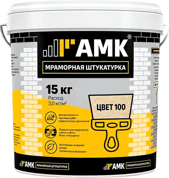 Изображение товара Штукатурка готовая декоративная АМК №100 (15кг)