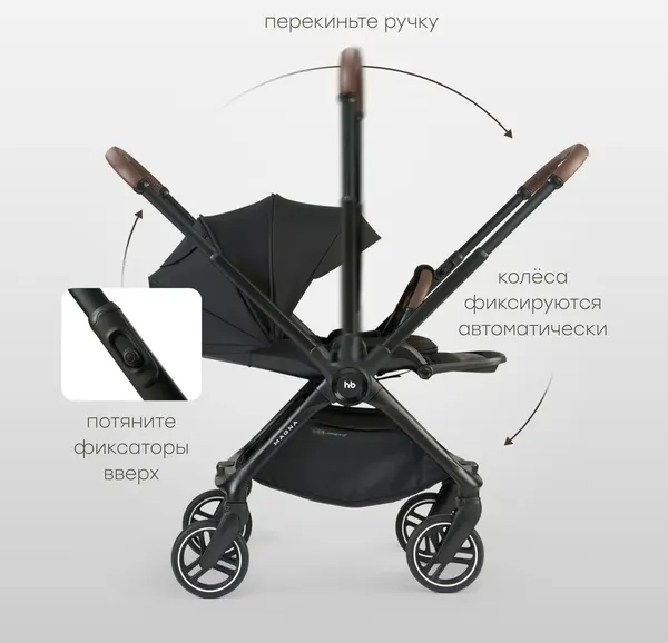 Изображение товара Детская прогулочная коляска Happy Baby Magna (black)