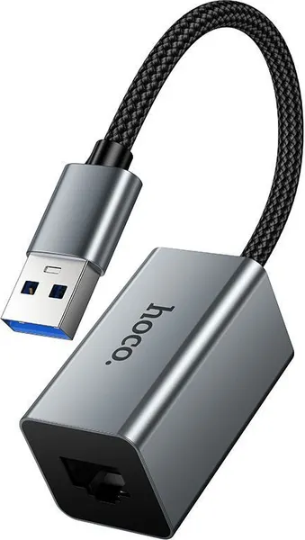Изображение товара Адаптер Hoco UA48 USB в RJ45 (металлик)