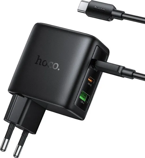Изображение товара Зарядное устройство сетевое Hoco N79 + кабель Type-C-Type-C (черный)