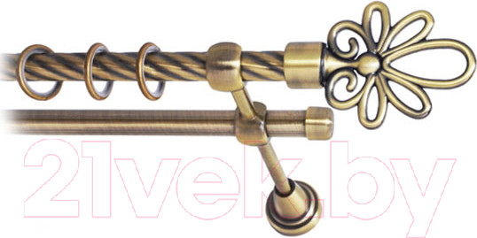 Изображение товара Карниз для штор Lm Decor Астра 170 2р витой (антик, 3.6м)