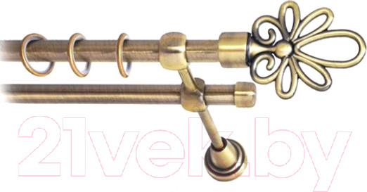 Изображение товара Карниз для штор Lm Decor Астра 170 2р гладкий (антик, 2.8м)