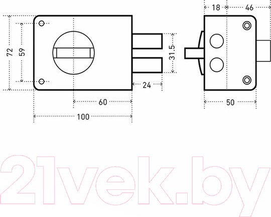 Изображение товара Замок накладной Аллюр ЗН1А-1М / 6675