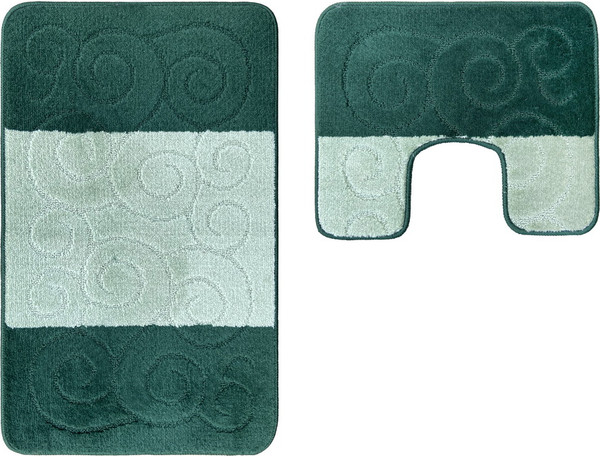 Изображение товара Набор ковриков для ванной и туалета Maximus Sile 2536 (50x80/40x50, зеленый)