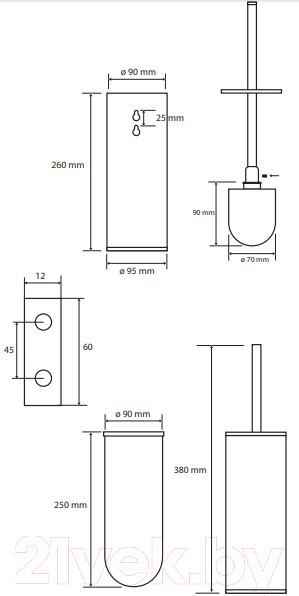 Изображение товара Ершик для унитаза Bemeta Amber 155313067 (кофе матовый)