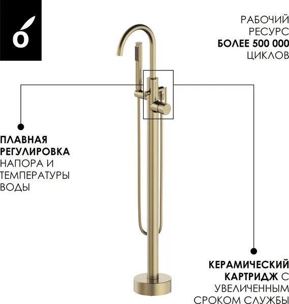 Изображение товара Смеситель Oliveeka OL-649017-BG (золотой матовый)
