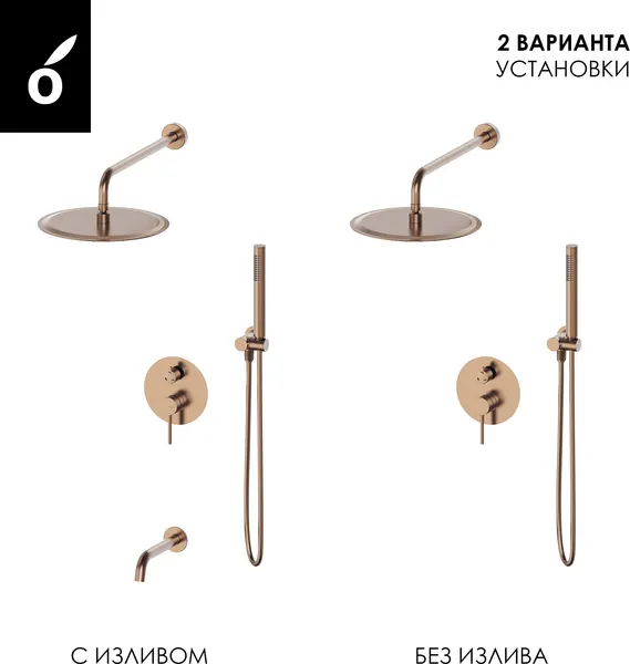 Изображение товара Душевая система со смесителем Oliveeka OL-88939017-BRG (розовое золото)