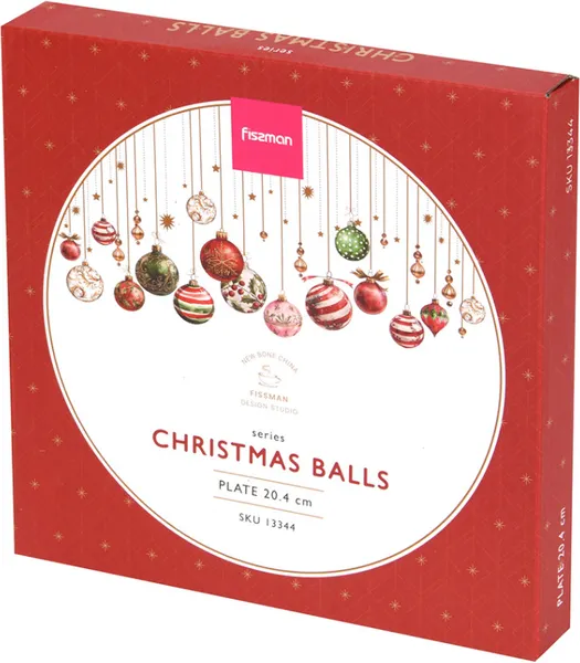 Изображение товара Тарелка столовая обеденная Fissman Christmas Balls 13344