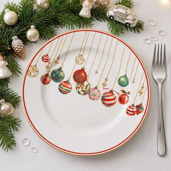 Изображение товара Тарелка столовая обеденная Fissman Christmas Balls 13352