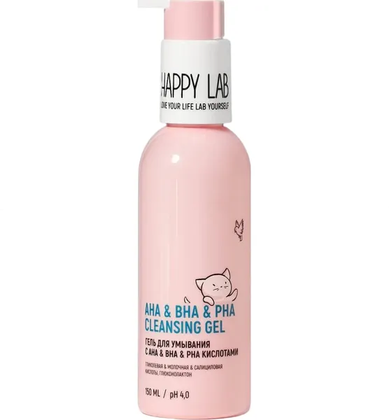Изображение товара Гель для умывания Happy Lab C AHA&BHA&PHA-кислотами (150мл)