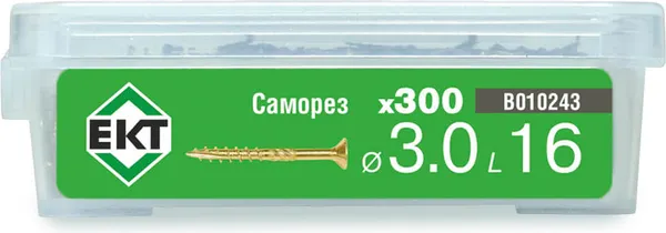 Изображение товара Саморез ЕКТ конструкционный 3x16 / B010243 (300шт)