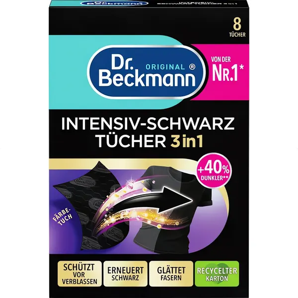 Изображение товара Салфетки для стирки Dr.Beckmann Ловушки для цвета и грязи восстановление черного цвета (8шт)