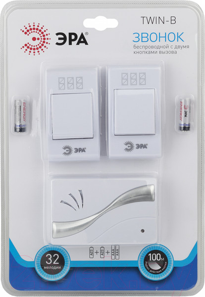 Изображение товара Электрический звонок ЭРА TWIN-B / Б0019877
