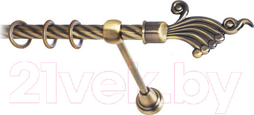 Изображение товара Карниз для штор Lm Decor Кения 023 1р витой (антик, 3м)