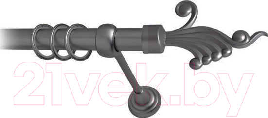Изображение товара Карниз для штор Lm Decor Кения 023 1р гладкий (антрацит, 4м)
