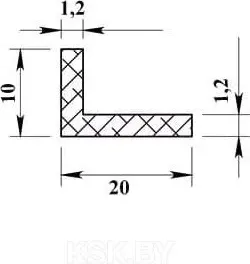 Изображение товара Уголок алюминиевый Profiling 20x10 (3м, черный)