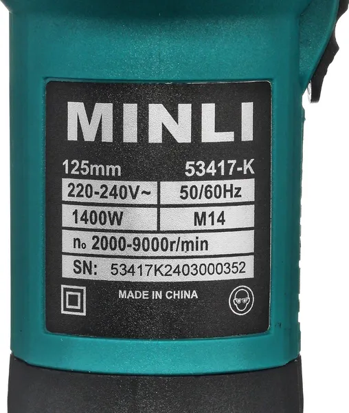 Изображение товара Угловая шлифовальная машина MINLI 53417-K