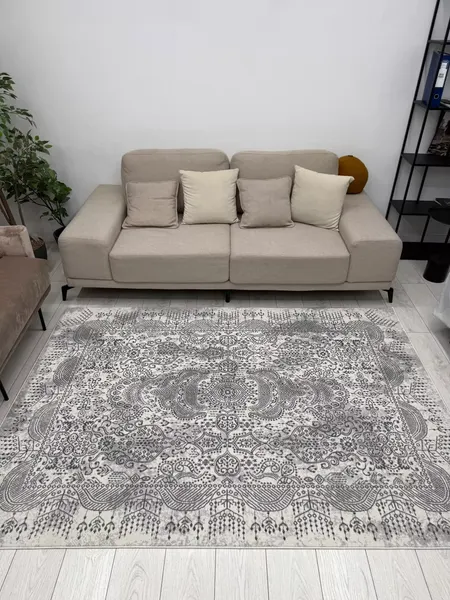Изображение товара Коврик Radjab Carpet Мираж Прямоугольник E0055B (1.2x1.8, Cream/Gri)