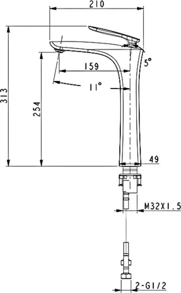 Изображение товара Смеситель Timo Helmi 4011/00-16F (хром белый)