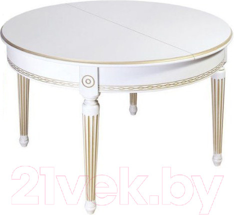 Изображение товара Обеденный стол ТехКомПро Лекс 6 ножка круглая (бук/тон 1/золотая патина)