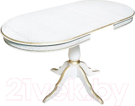 Изображение товара Обеденный стол ТехКомПро Эдельвейс МО (дуб/тон 1/золотая патина)