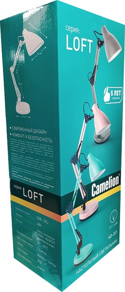 Изображение товара Настольная лампа Camelion KD-331 C02 / 12791 (черный)