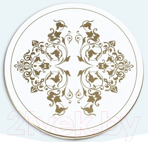 Изображение товара Обеденный стол ТехКомПро Камелия К с рисунком №3 (бук/тон 1/золотая патина)