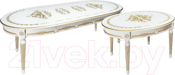 Изображение товара Обеденный стол ТехКомПро Лекс 1 с рисунком №1 (бук/тон 1/золотая патина)
