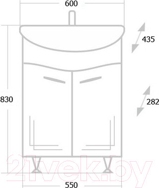 Изображение товара Тумба под умывальник Onika Лада 60.11 (106002)