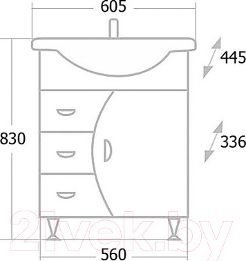 Изображение товара Тумба под умывальник Onika Луна 60.106 (106005)