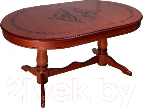 Изображение товара Обеденный стол ТехКомПро Нарцисс с рисунком №1 (бук/тон 25/патина)