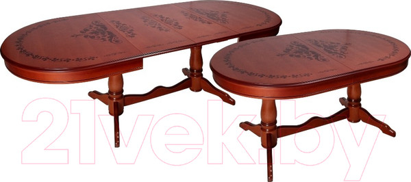 Изображение товара Обеденный стол ТехКомПро Нарцисс с рисунком №1 (бук/тон 25/патина)