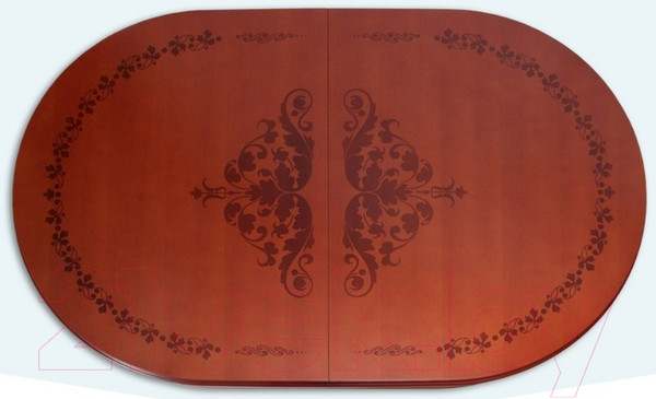 Изображение товара Обеденный стол ТехКомПро Нарцисс с рисунком №1 (бук/тон 25/патина)