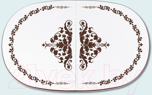 Изображение товара Обеденный стол ТехКомПро Юкка 1200 c рисунком №1 (бук/тон 1/патина)