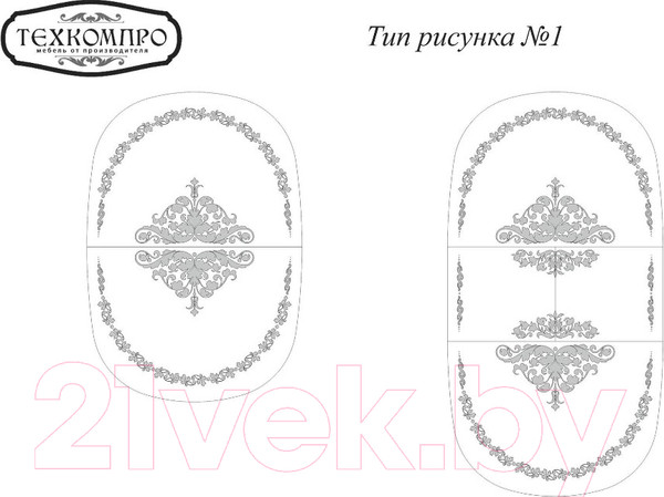 Изображение товара Обеденный стол ТехКомПро Юкка 1200 c рисунком №1 (бук/тон 1/патина)