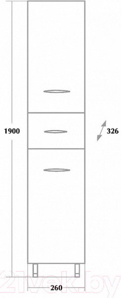 Изображение товара Шкаф-пенал для ванной Onika Модерн 26.10 У (402605)