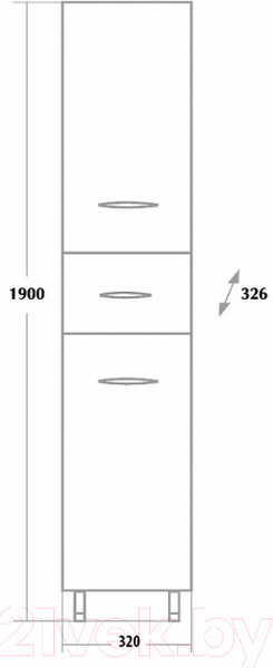 Изображение товара Шкаф-пенал для ванной Onika Модерн 32.10 У (403213)