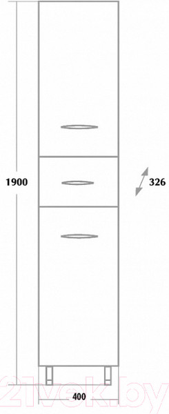 Изображение товара Шкаф-пенал для ванной Onika Модерн 40.10 У (404011)