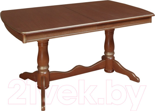 Изображение товара Обеденный стол ТехКомПро Нарцисс П (бук/тон орех/золотая патина)