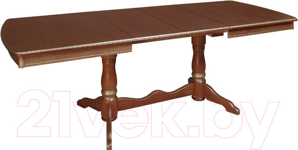 Изображение товара Обеденный стол ТехКомПро Нарцисс П (бук/тон орех/золотая патина)