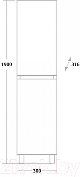 Изображение товара Шкаф-пенал для ванной Onika Элита 30.10 У (403039)