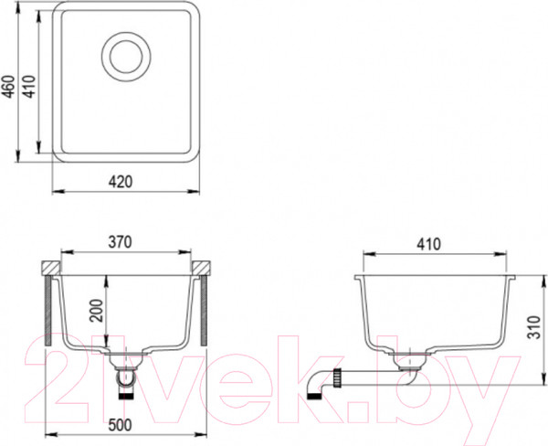 Изображение товара Мойка кухонная Aquasanita Arca SQA101W (силика)