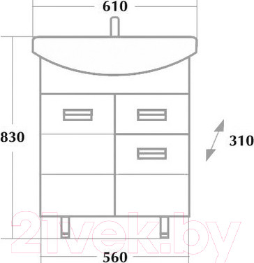Изображение товара Тумба под умывальник Onika Балтика 60.12 (106041)