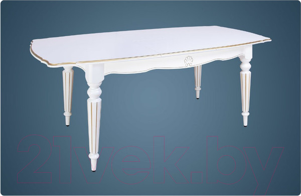 Изображение товара Обеденный стол ТехКомПро Лекс 9 (10) 1100x2000(2500)x750 (бук/тон 1/золотая патина/белый)