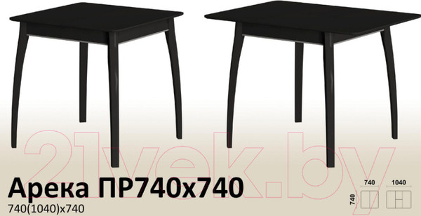 Изображение товара Обеденный стол ТехКомПро Арека ПР Ножка 6 740x740 (бук/тон венге)