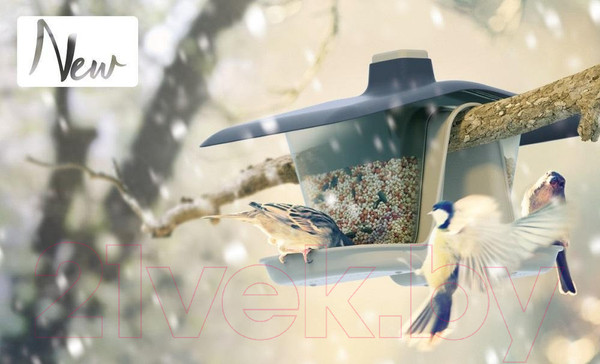 Изображение товара Кормушка для птиц Prosperplast Birdyfeed Double / IBFD-405U (серый камень)